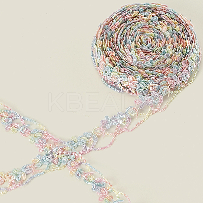 5 Yards Flower Polyester Lace Ribbon OCOR-GF0004-95B-1