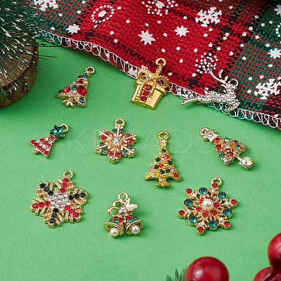 10Pcs 10 Style Rack Plating Alloy Pendants FIND-YW0003-85-1