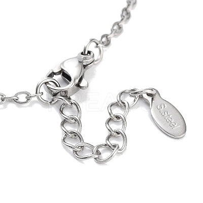 201 Stainless Steel Cross & Rectangle with Word Baby Link Bracelets BJEW-B090-01A-07-1