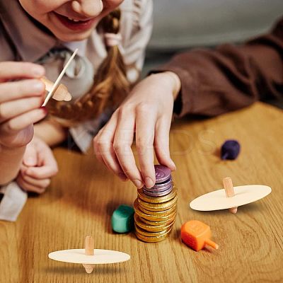 Wooden Spinning Tops LS-WOOD-WH0027-66-1