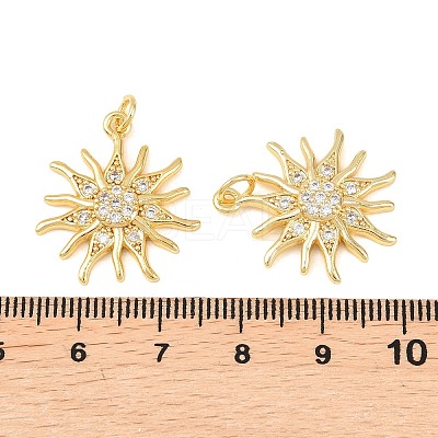 Brass Micro Pave Clear Cubic Zirconia Pendants KK-F931-08G-1