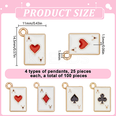 100Pcs 4 Styles Rack Plating Alloy Charms FIND-DR0002-22-1