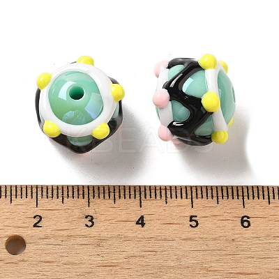 Hand Painted Acrylic with Enamel Beads MACR-K354-38N-1