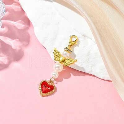 Angel ABS Plastic Imitation Pearl Pendant Decorations HJEW-JM02859-02-1