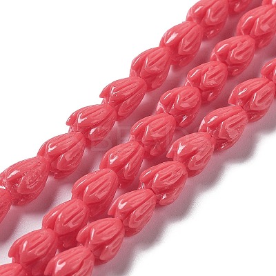Synthetic Coral Beads Strands G-Q1007-01C-03-1