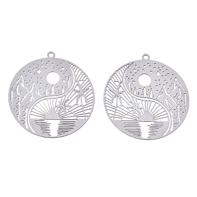 Non-Tarnish 201 Stainless Steel Filigree Pendants LS-X-STAS-S118-025P-1