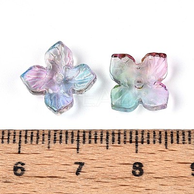 Baking Paint Transparent Glass Bead Caps DGLA-N014-04E-1