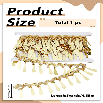 5 Yards Polyester Ribbons with Teardrop Tassel OCOR-LP0003-06-1