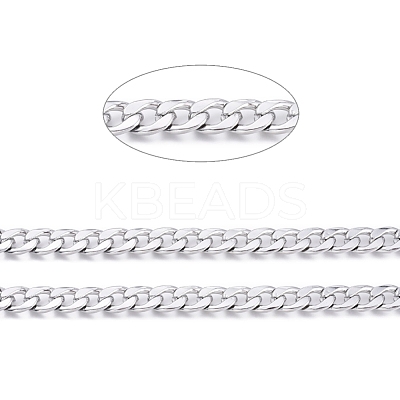 Tarnish Resistant 304 Stainless Steel Cuban Link Chains CHS-D032-02P-1