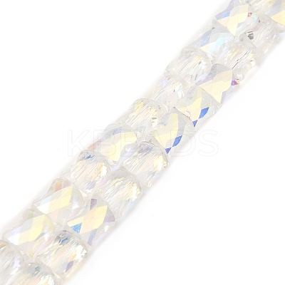 AB Color Plated Transparent Glass Beads Strands EGLA-P051-06A-A09-1
