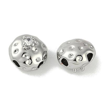 Brass Micro Pave Cubic Zirconia Beads KK-P283-22P-1