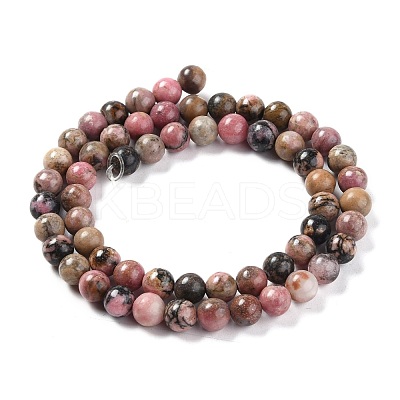 Natural Rhodonite Beads Strands G-Z002-01-6mm-1