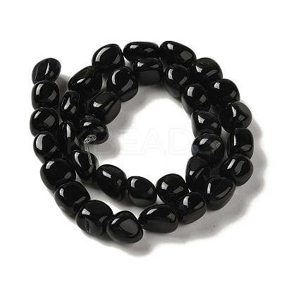 Natural Black Onyx(Dyed & Heated) Beads Strands G-NH0017-B06-02-1