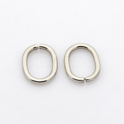 Tarnish Resistant Oval 201 Stainless Steel Saw Cut Open Jump Rings LS-STAS-N040-01-1