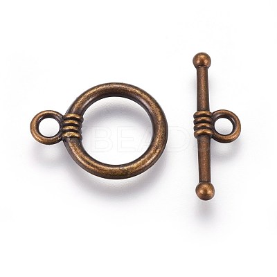 CCB Plastic Ring Toggle Clasps CCB-J027-77AB-1