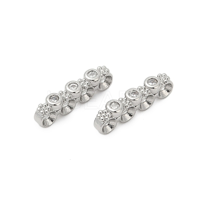 Brass Micro Pave Clear Cubic Zirconia Spacer Bars LS-KK-P302-26P-1
