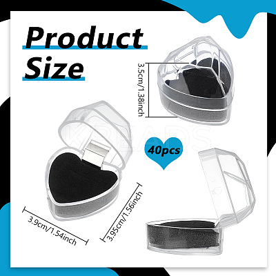 40Pcs Heart Shaped Acrylic Jewelry Ring Storage Boxes CON-PH0003-26-1