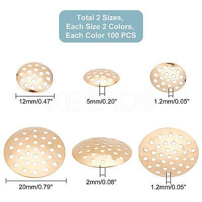 400Pcs 4 styles Iron Finger Ring/Brooch Sieve Findings IFIN-GA0001-49-1