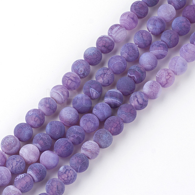 Natural Fire Crackle Agate Bead Strands G-S216-6mm-04-1