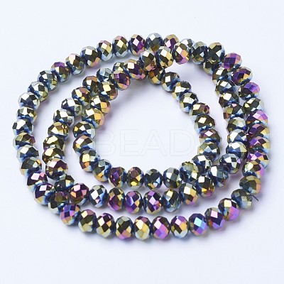 Electroplate Transparent Glass Beads Strands EGLA-A034-T10mm-UA07-1