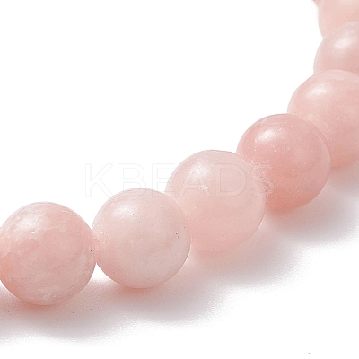 Natural Pink Opal Round Beaded Stretch Bracelets for Women BJEW-JB12836-01-1