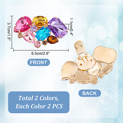 4Pcs 2 Colors Alloy Glass Shoe Decoration FIND-PH0021-45-1