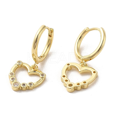 Rack Plating Brass Micro Pave Cubic Zirconia Dangle Hoop Earrings EJEW-A031-12G-1