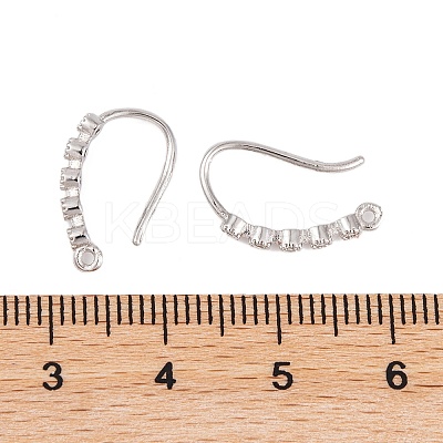 Rack Plating Brass Cubic Zirconia Earring Hooks KK-S374-05P-01-1
