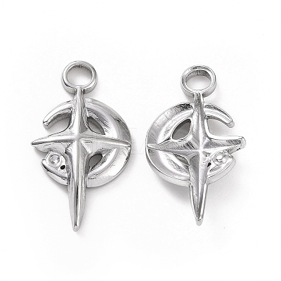 Tarnish Resistant 304 Stainless Steel Pendant Rhinestone Settings STAS-C003-01P-1
