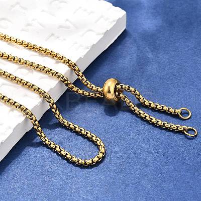 Ion Plating(IP) Adjustable 304 Stainless Steel Slider Necklaces NJEW-L156-002B-G-1