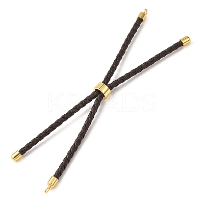 Adjustable Round Braided Microfiber Leather Cord Bracelet Making KK-CBAC260-01G-31-1