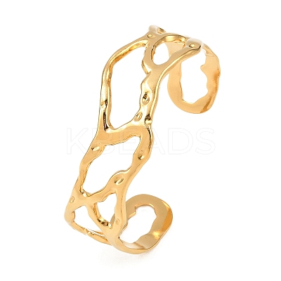 304 Stainless Steel Cuff Bangles for Women BJEW-Z153-01G-1