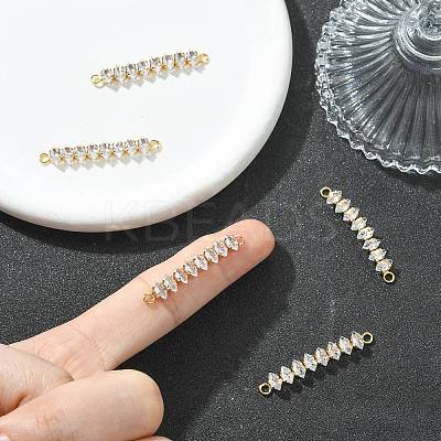 SHEGRACE Brass Pave Clear Cubic Zirconia Connector Charms XGRQ3P401-642G-1