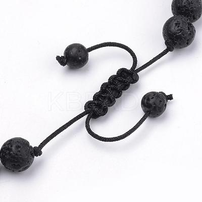 Natural Lava Rock Braided Bead Bracelets BJEW-R304-02-8mm-1