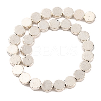 Flat Round Tibetan Style Alloy Bead Strands TIBEB-O007-48-NR-1