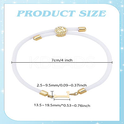 1pc Adjustable Nylon Cord Slider Bracelets for Women BJEW-LP0001-33L-G-1