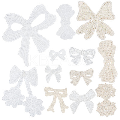 24Pcs 12 Style Milk Fiber Lace Embroidery Costume Accessories PATC-GF0001-01-1