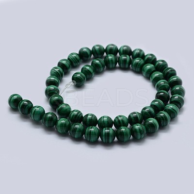 Natural Malachite Beads Strands G-F571-27AA1-6mm-1
