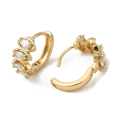 Brass Micro Pave Cubic Zirconia Hoop Earring EJEW-L271-19KCG-04-1