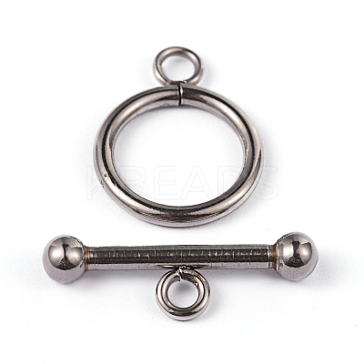 Non-Tarnish 304 Stainless Steel Ring Toggle Clasps LS-X-STAS-L176-13P-1