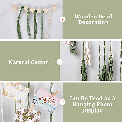 Bohemian Hand-woven Cotton Rope Tassel with Wood Beads Wall Hanging Ornaments FIND-WH20019-136A-01-1