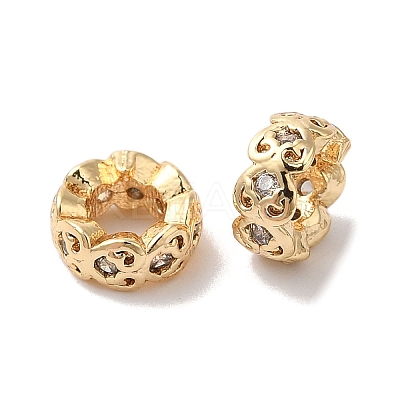 Brass Micro Pave Clear Cubic Zirconia Beads KK-G503-19G-1