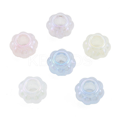 Electroplate Acrylic European Large Hole Beads OACR-N010-059-1