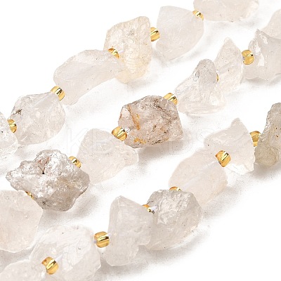 Raw Rough Natural Quartz Crystal Beads Strands G-Z087-A12-1