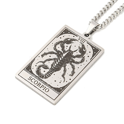 Non-Tarnish 304 Stainless Steel Tarot Pendant Necklaces NJEW-A026-01P-08-1