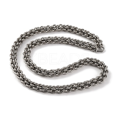 201 Stainless Steel Rope Chain Necklace NJEW-F222-38P-09-1