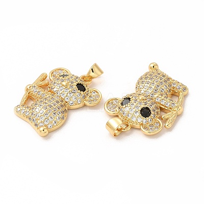 Rack Plating Brass Micro Pave Cubic Zirconia Charms KK-G456-12G-1