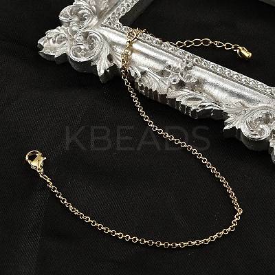 Brass Rolo Chain Bracelets for Women BJEW-G735-05G-1