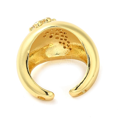 Brass Micro Pave Cubic Zirconia Cuff Rings RJEW-P102-13G-1