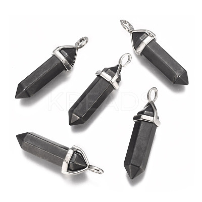 Synthetic Non-magnetic Hematite Double Terminated Pointed Pendants G-P001-17-1